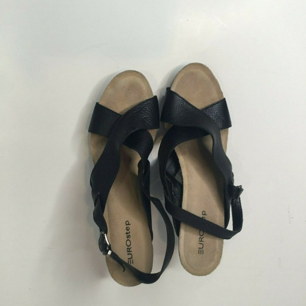 Eurostep Malina Womens Black Leather Ankle Strap